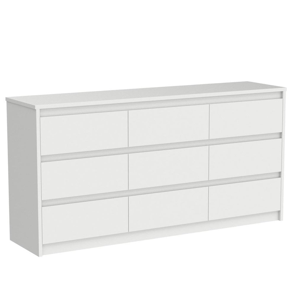 White 9 Drawer Wood Dresser R729