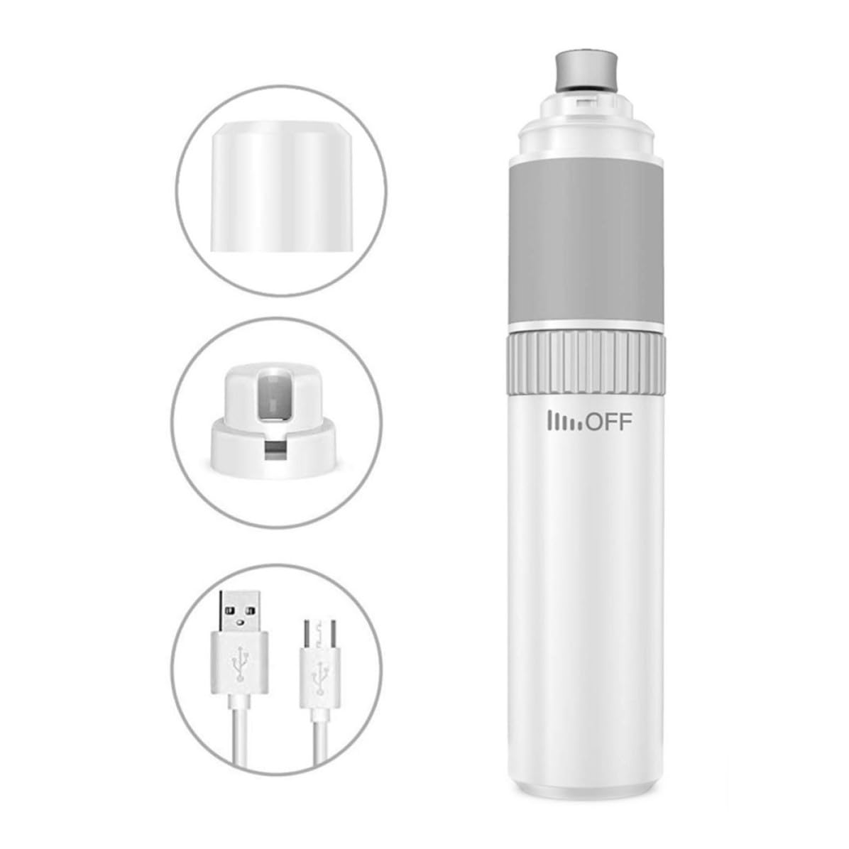 Electric Pet Nail Grinder Trimmer with Finger-Hold Silicone Absorption T333