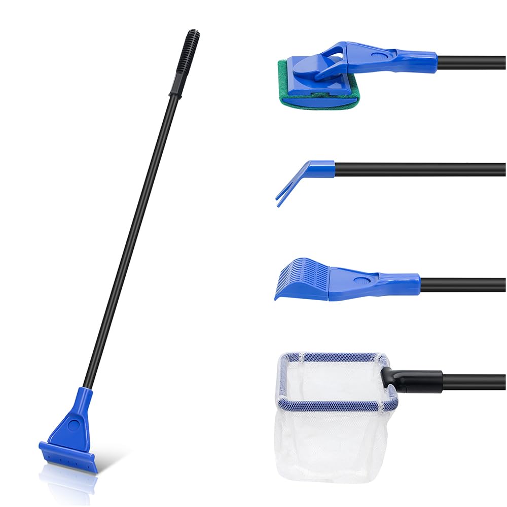 5 in 1 Fish Tank Cleaner Kit with 19 Inch Anti-Slip Handle Y259040