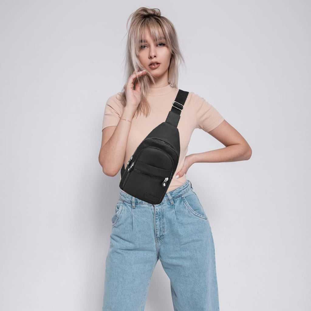Small Black Sling Crossbody Bag P416511