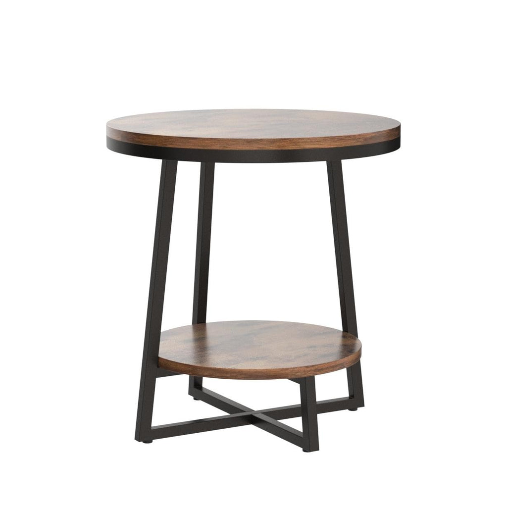 2 Tier Round End Table with Storage Shelf P3093