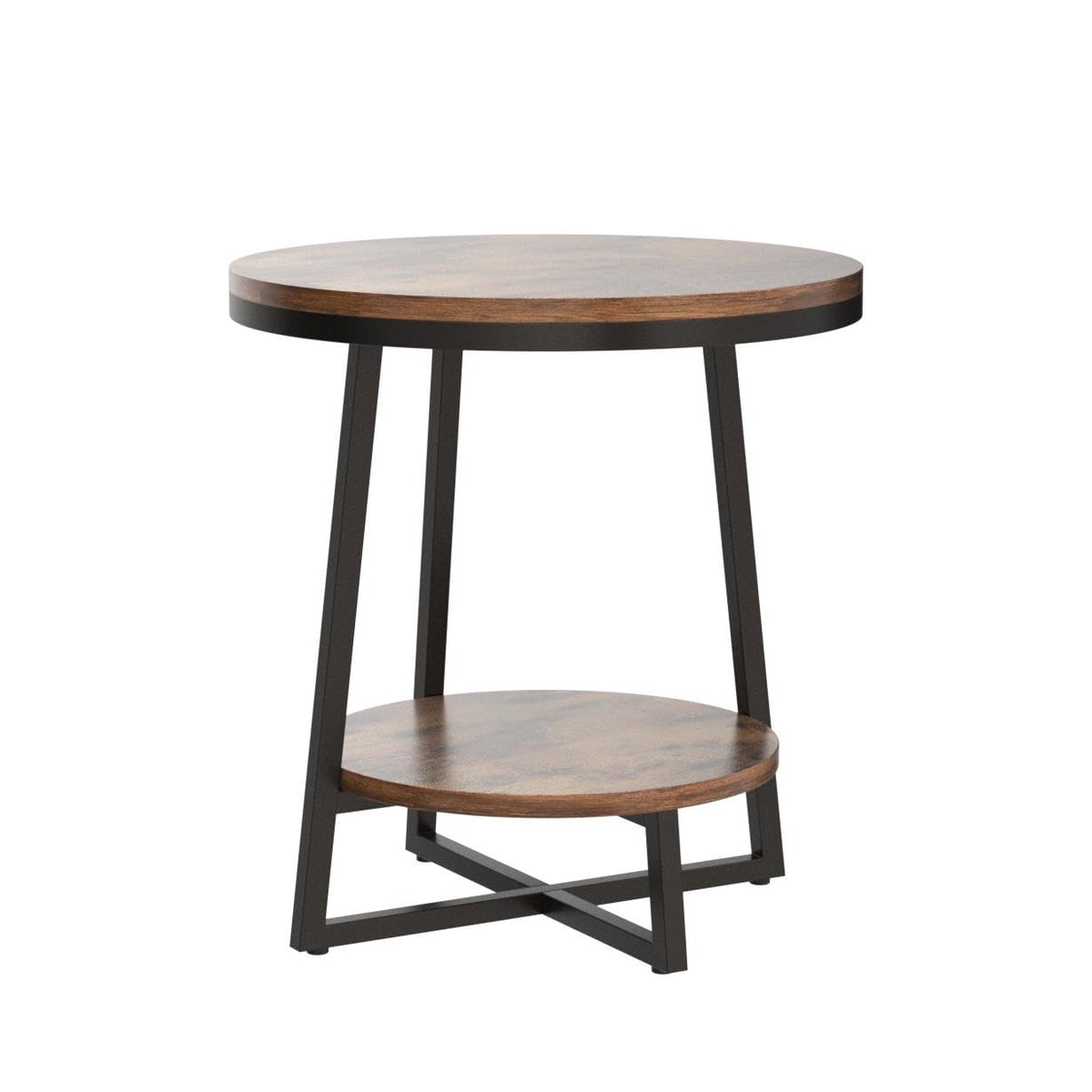 2 Tier Round End Table with Storage Shelf P3093