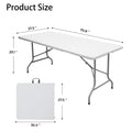 6FT White Foldable Plastic Utility Table G209458