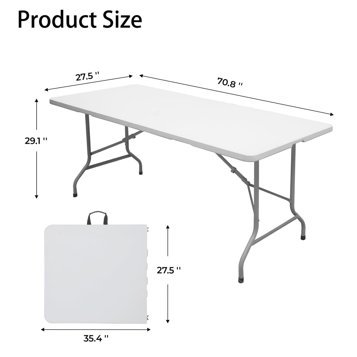 6FT White Foldable Plastic Utility Table G209458