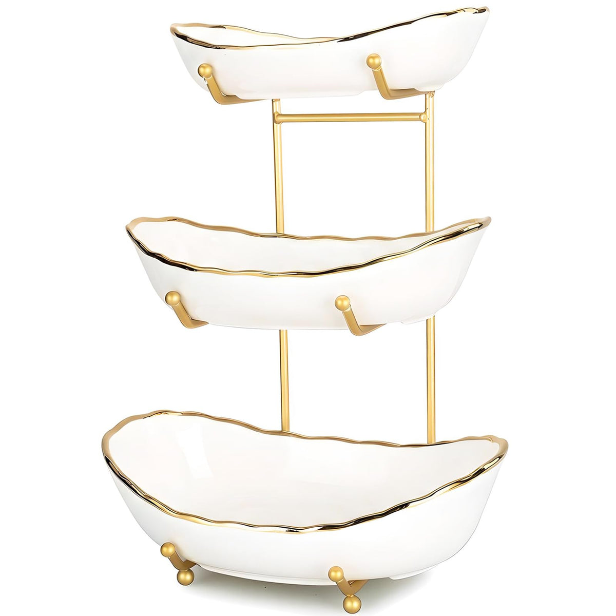 3 Tier White Ceramic Fruit Bowl F31261