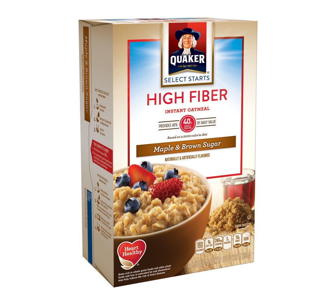 Instant Oatmeal High Fiber Maple & Brown Sugar 12.6 Ounce Pack of 12 Y241528