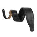 Black Leather Guitar Strap with Foam Padding D65025
