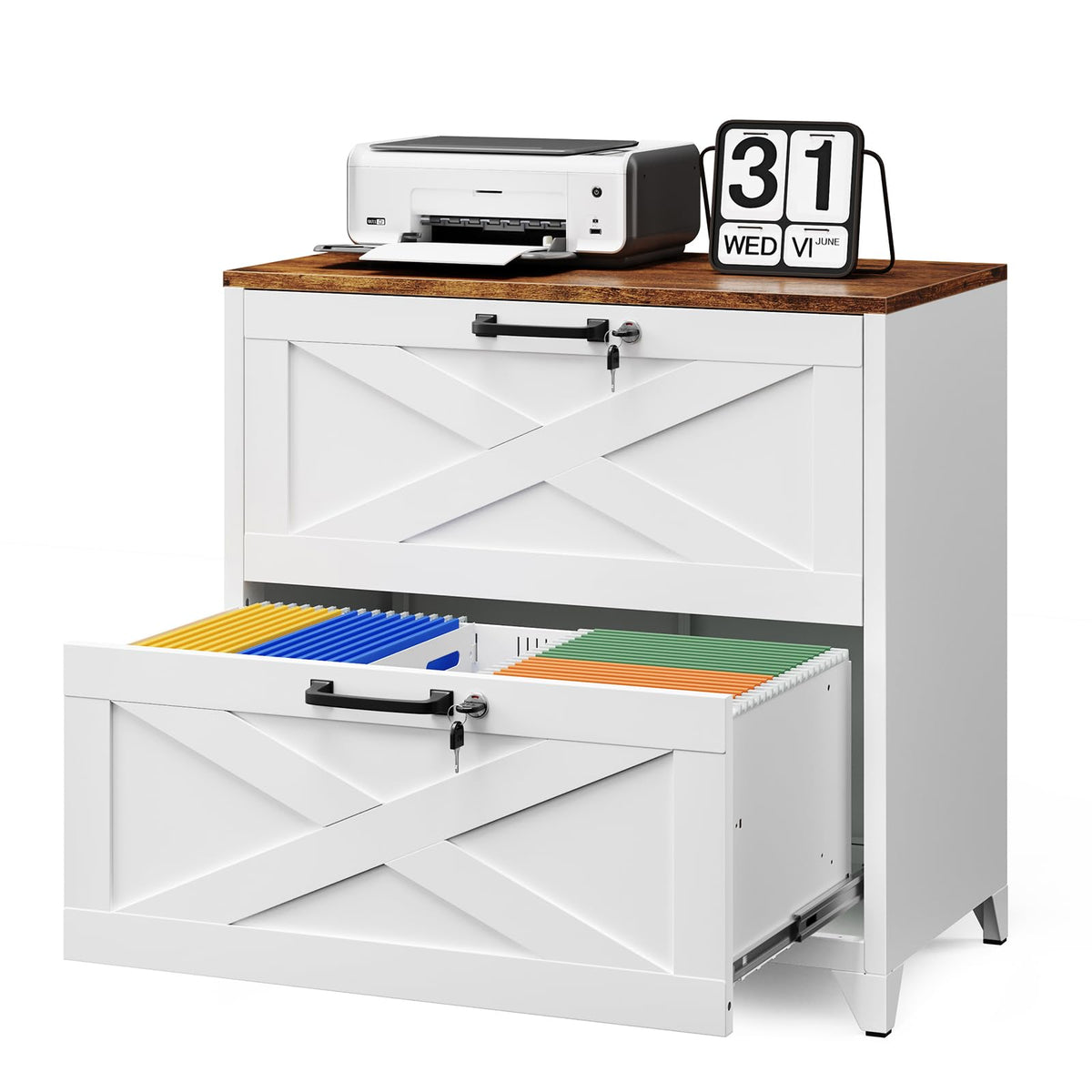 2 Drawer Metal File Cabinet with Lock K6640