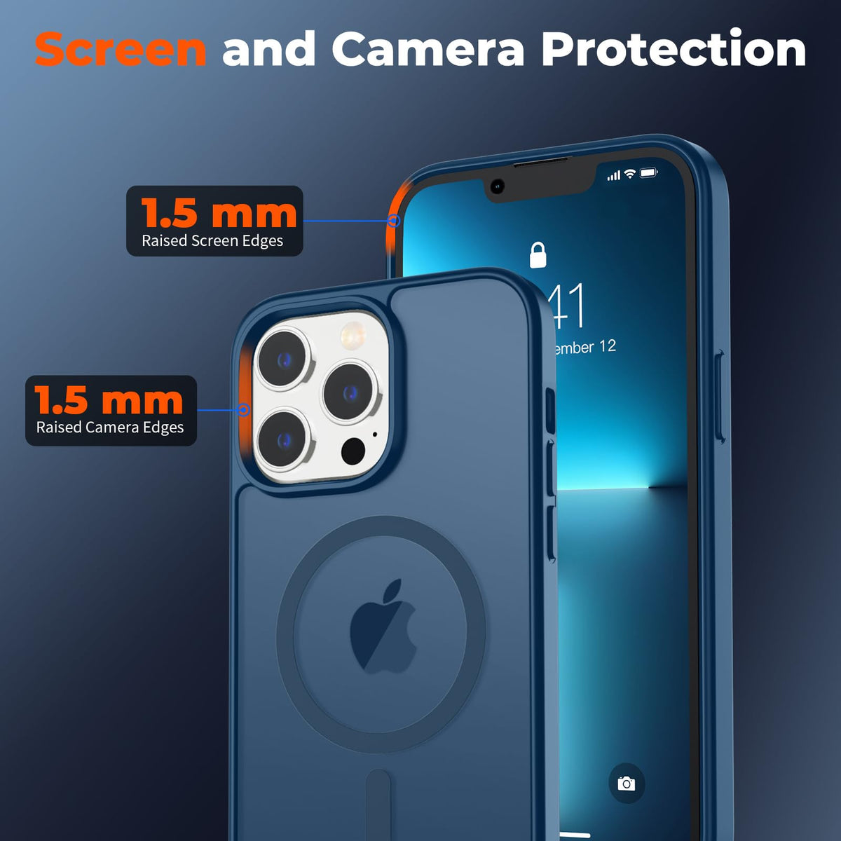 Magnetic iPhone 13 Pro Max Case Dark Blue I96864