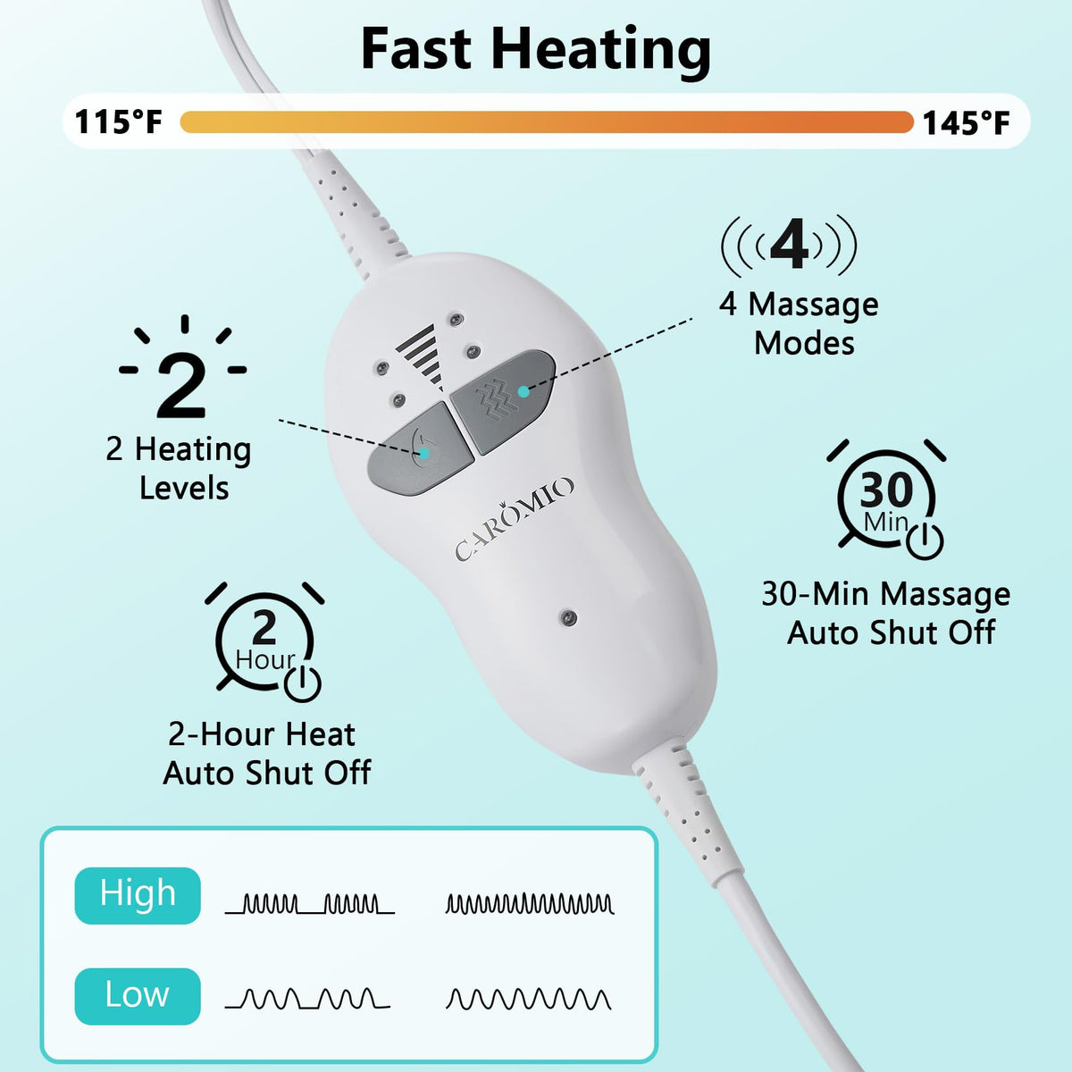 4 Massaging Heating Pad D4179