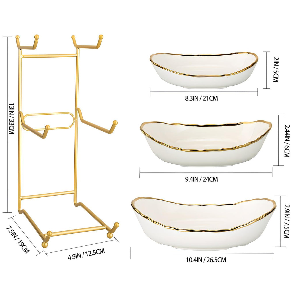 3 Tier White Ceramic Fruit Bowl F31261