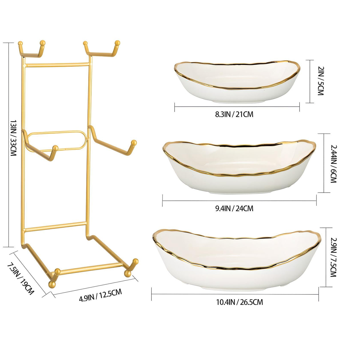 3 Tier White Ceramic Fruit Bowl F31261