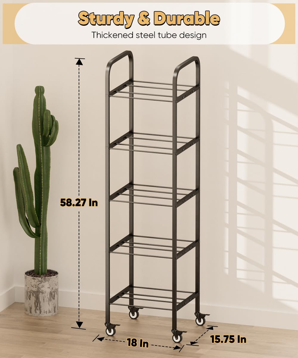 5-Tier 3D Printer Filament Storage Rack with Wheels O462526