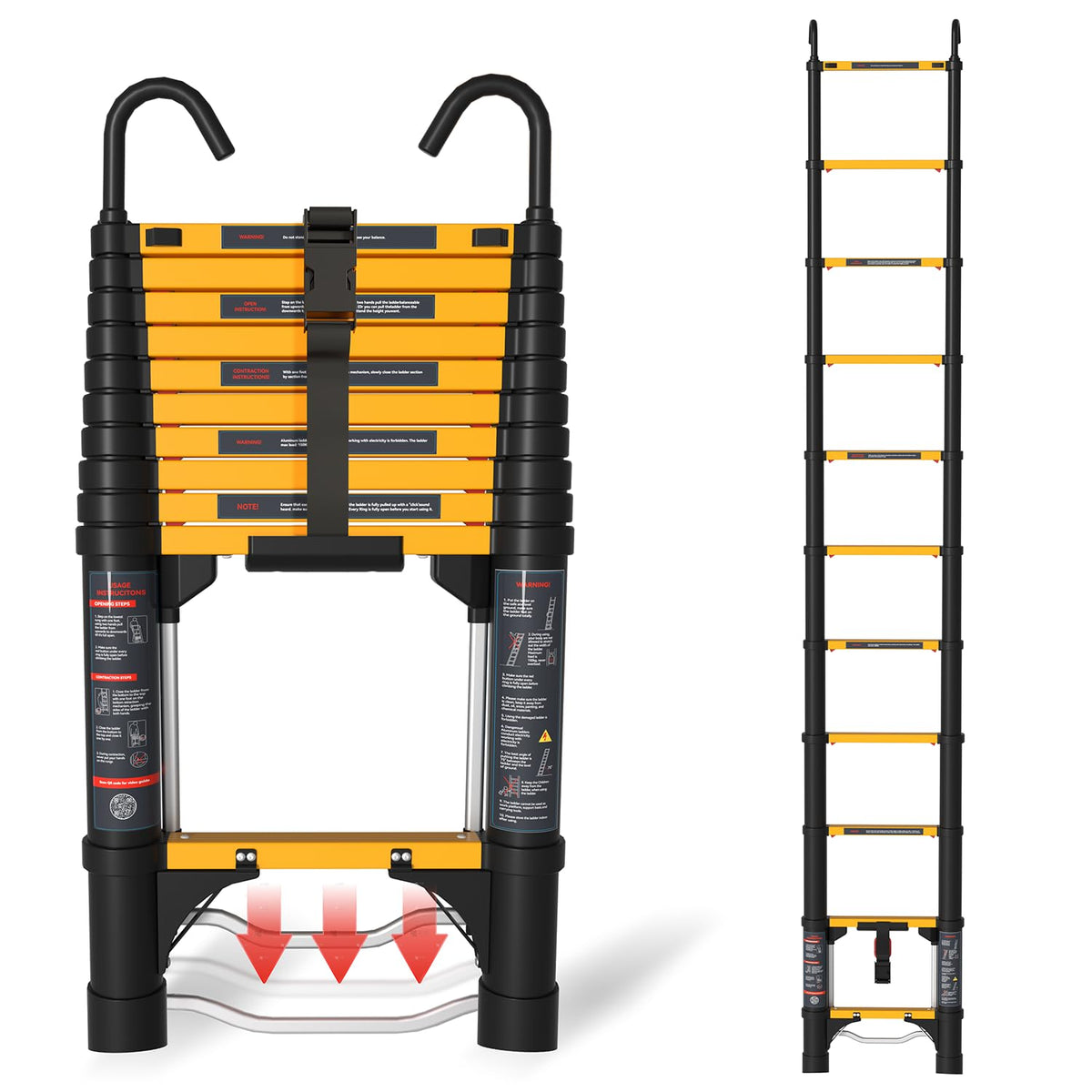 10.5FT Aluminum Telescoping Ladder N2822