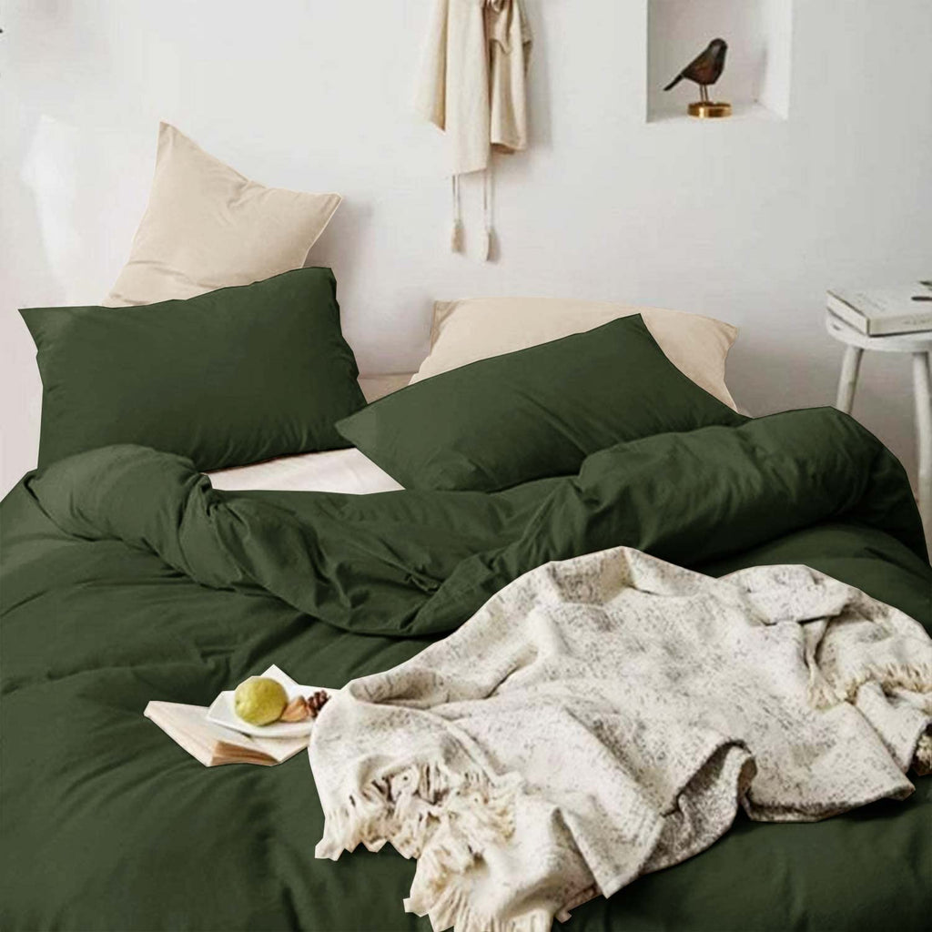Dark Olive Green King Size 3 Piece Comforter Set J33271