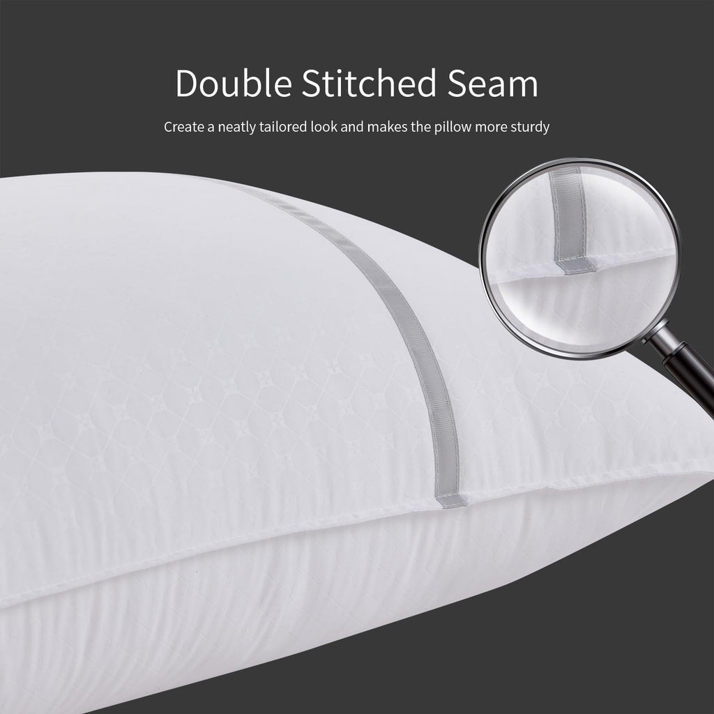 Queen Size Set of 2 Medium Firm Down Alternative Bed Pillows Q112