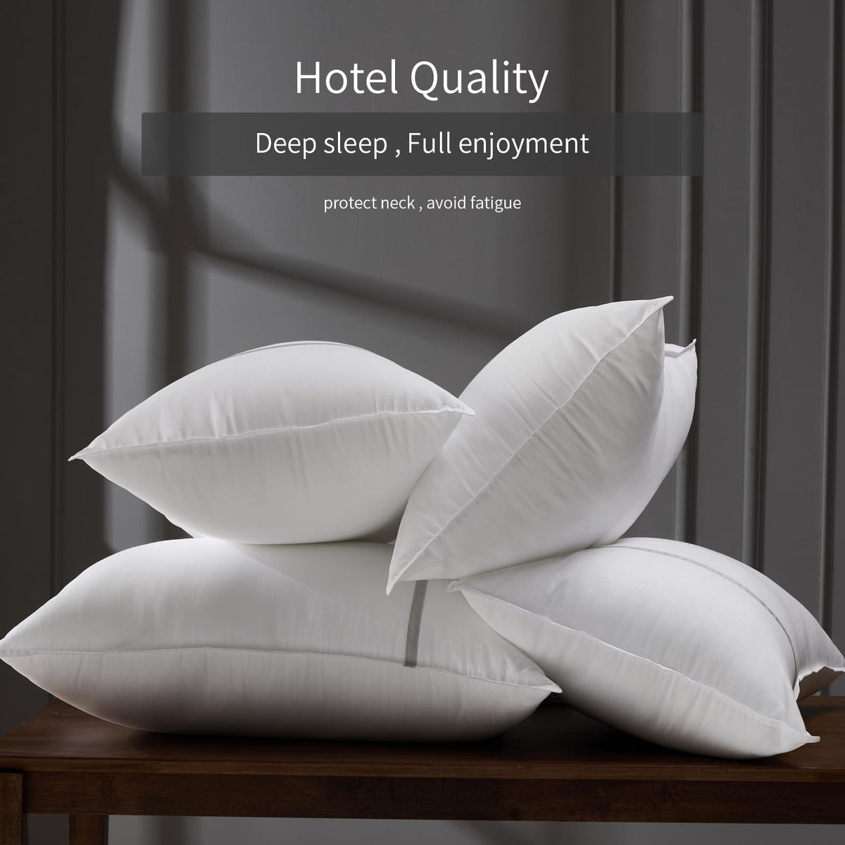 Queen Size Set of 2 Medium Firm Down Alternative Bed Pillows Q112
