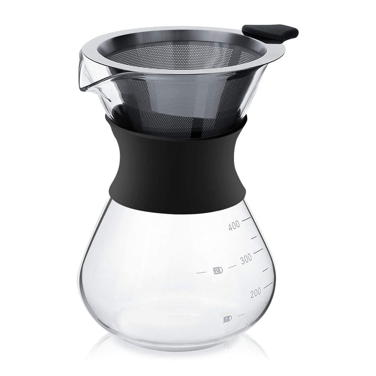 Pour Over Coffee Maker, Paperless Glass Dripper 400ML R114