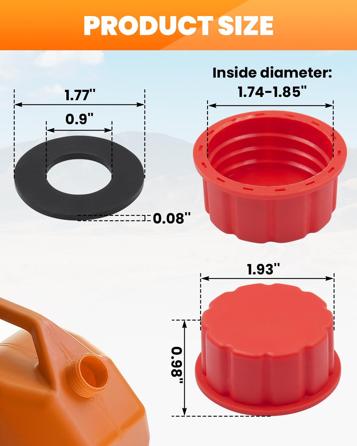 Red 5 Gallon Gas Can Replacement Caps Y45253