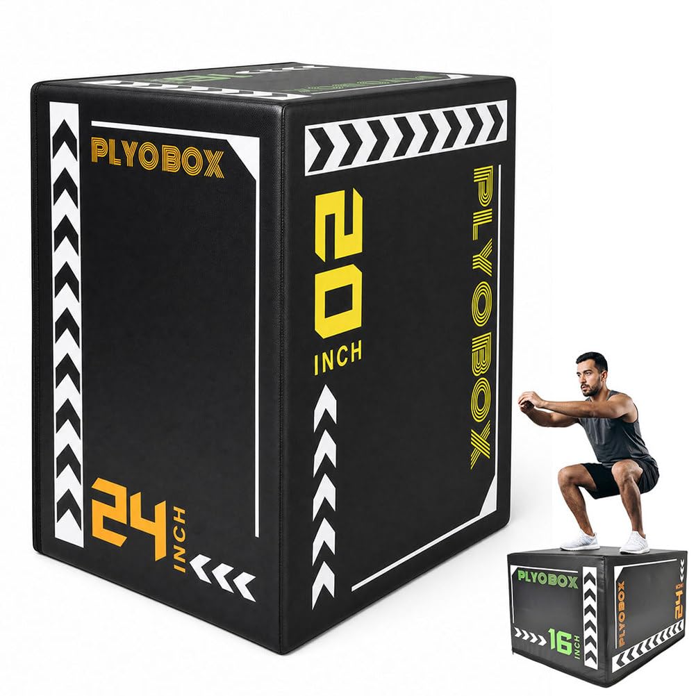 3-in-1 Foam Plyometric Jump Box, 16/20/24 Inch V9348