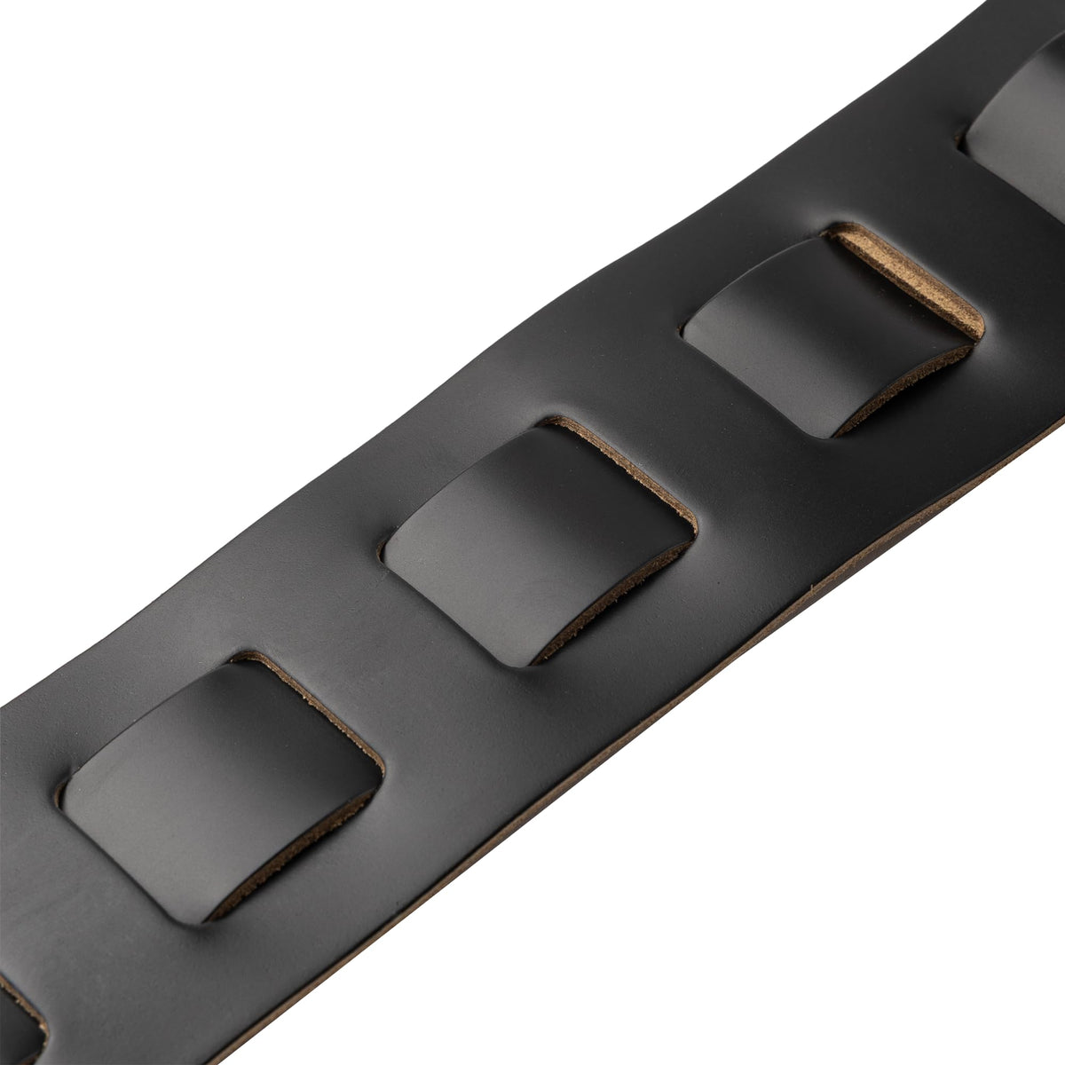Black Leather Guitar Strap with Foam Padding D65025