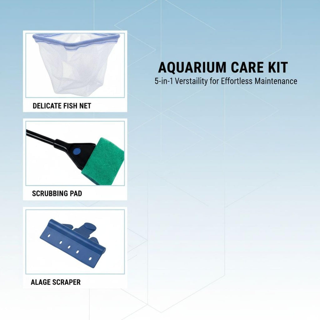 Aquarium Cleaning Kit 5 in 1 Extendable Fish Tank Cleaning Tool H30800