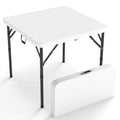 34" Square Folding Table with Handle and Removable Legs, White L5903