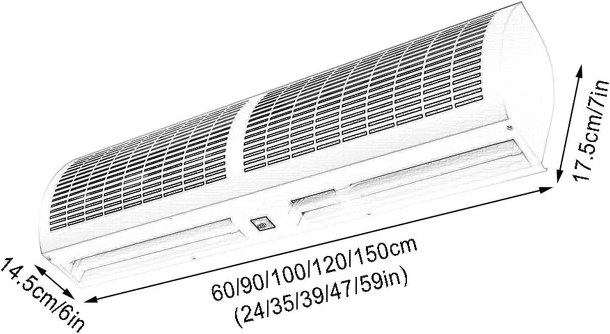 Wall-mounted Air Curtain with Remote Control 90cm K938215