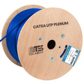 Cat6A Plenum 1000ft 23AWG UTP Solid Bare Copper Blue F400