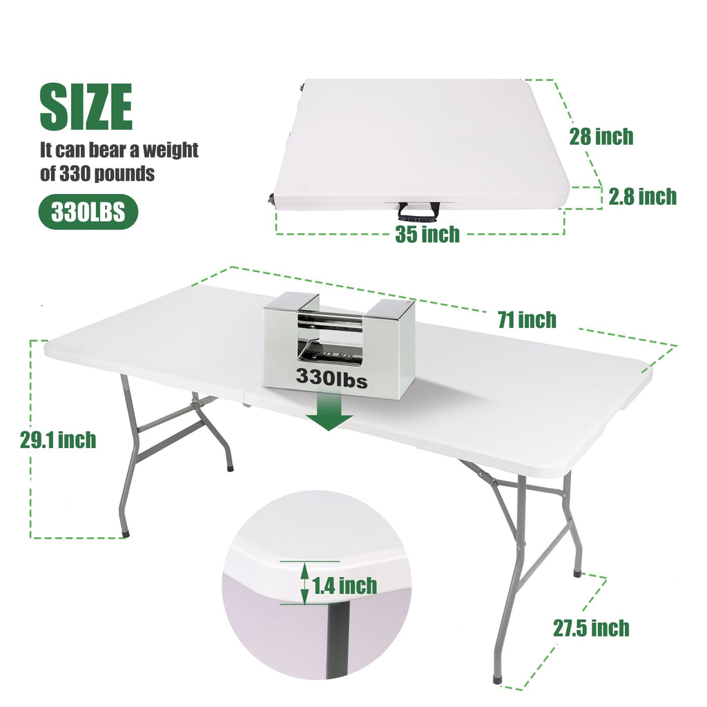 6FT Portable Folding Table with Black Tablecloth N648704