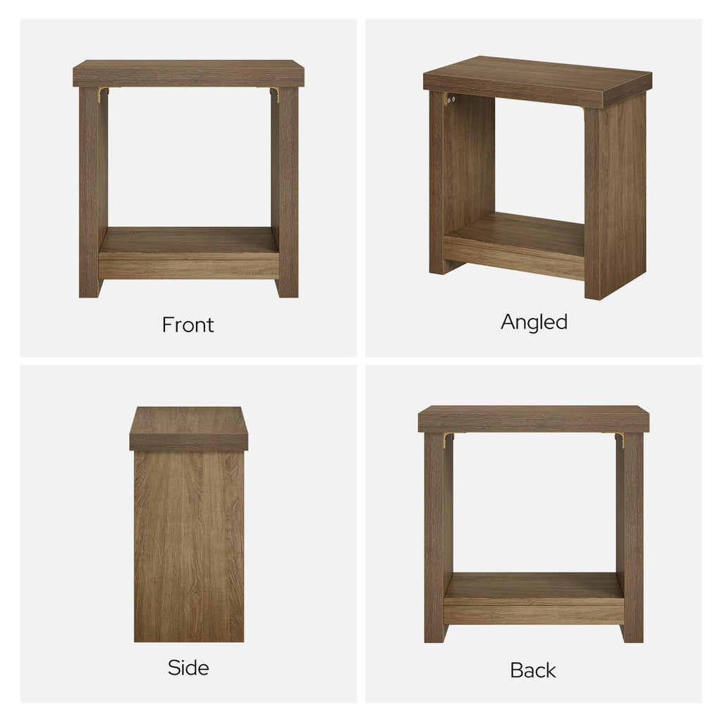 Brown Set of 2 End Tables with Storage Shelves C399756