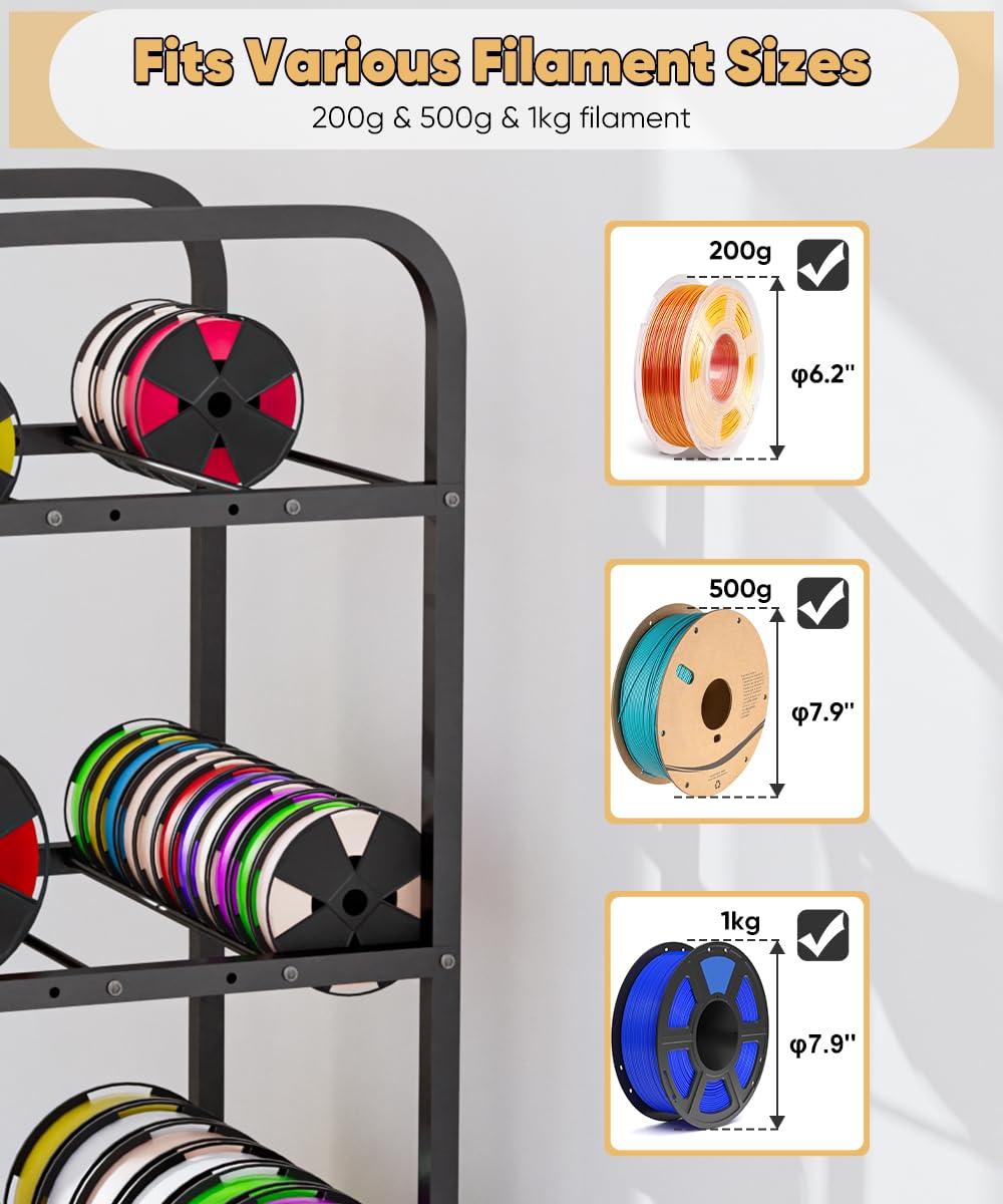 5-Tier 3D Printer Filament Storage Rack with Wheels O462526