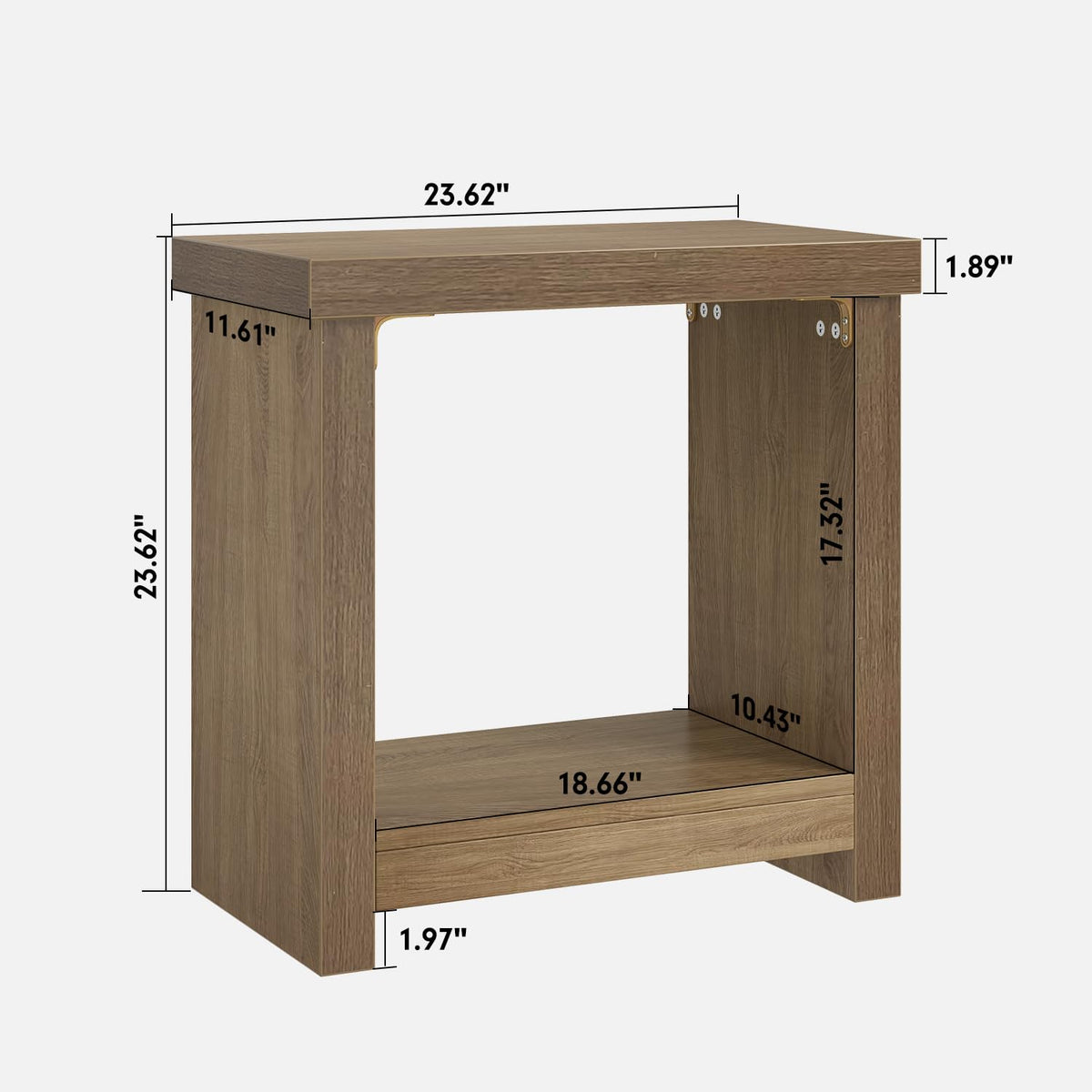 Brown Set of 2 End Tables with Storage Shelves C399756
