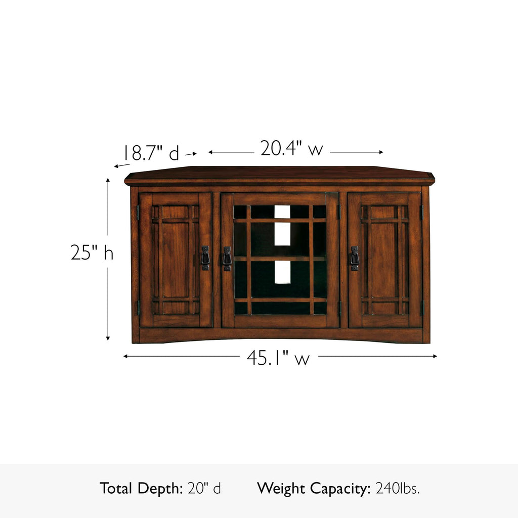 Mission Oak Corner TV Stand J650