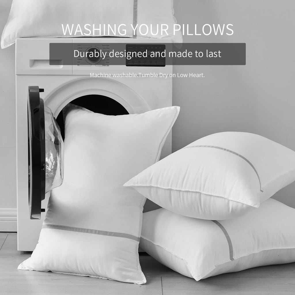 Queen Size Set of 2 Medium Firm Down Alternative Bed Pillows Q112