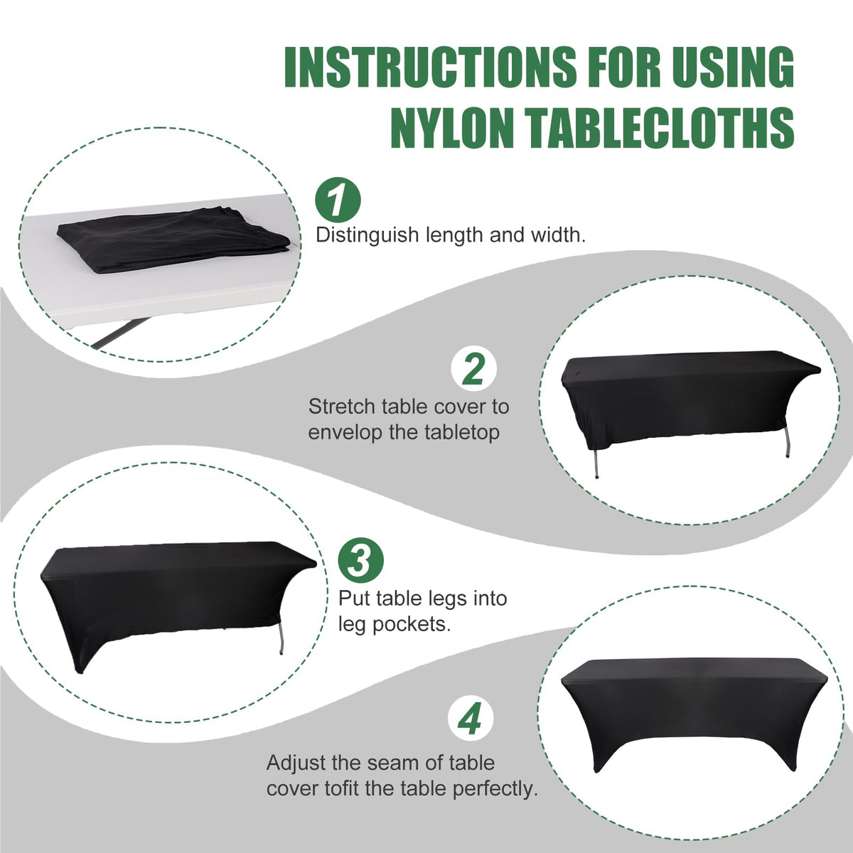 6FT Portable Folding Table with Black Tablecloth N648704