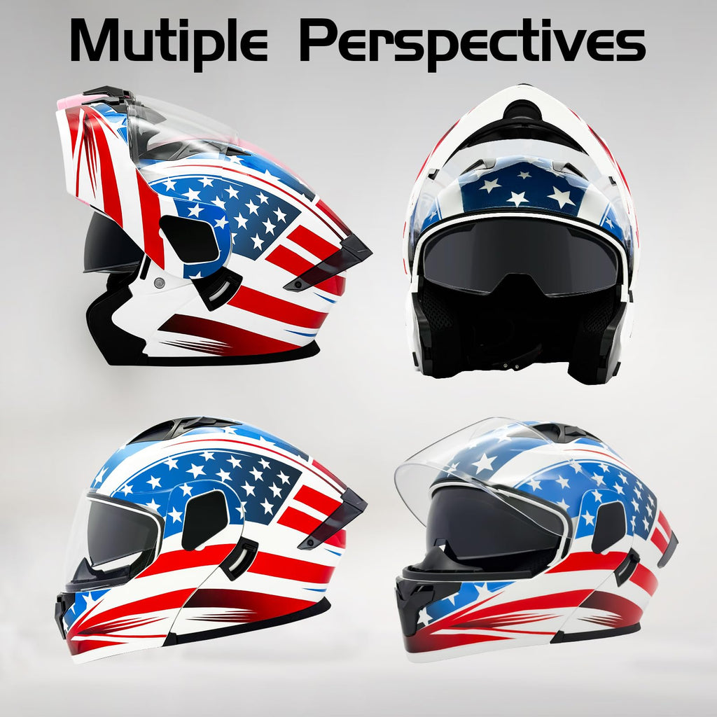 DOT Approved Dual Visor Full Face Motorcycle Helmet X1355