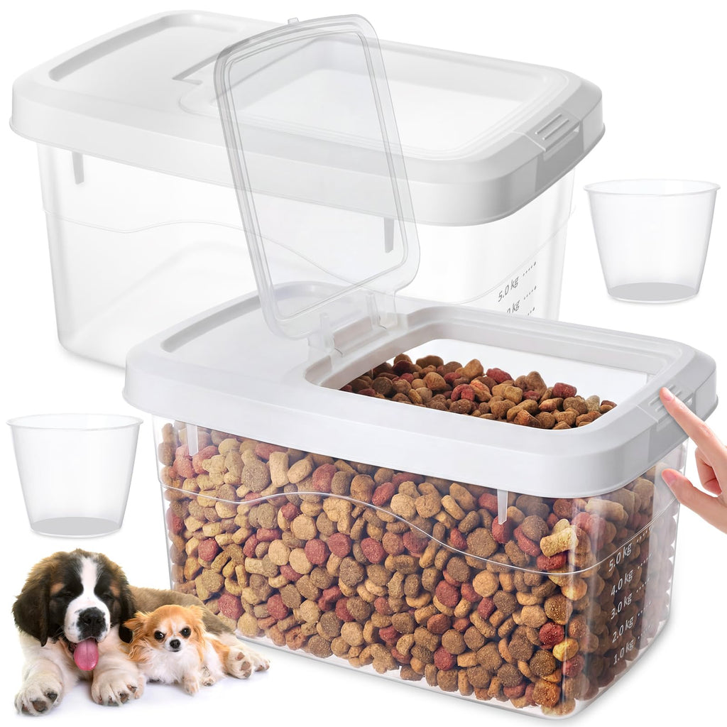 2 Pack 11 Lbs Airtight Dog Food Storage Container with Scoops I2703