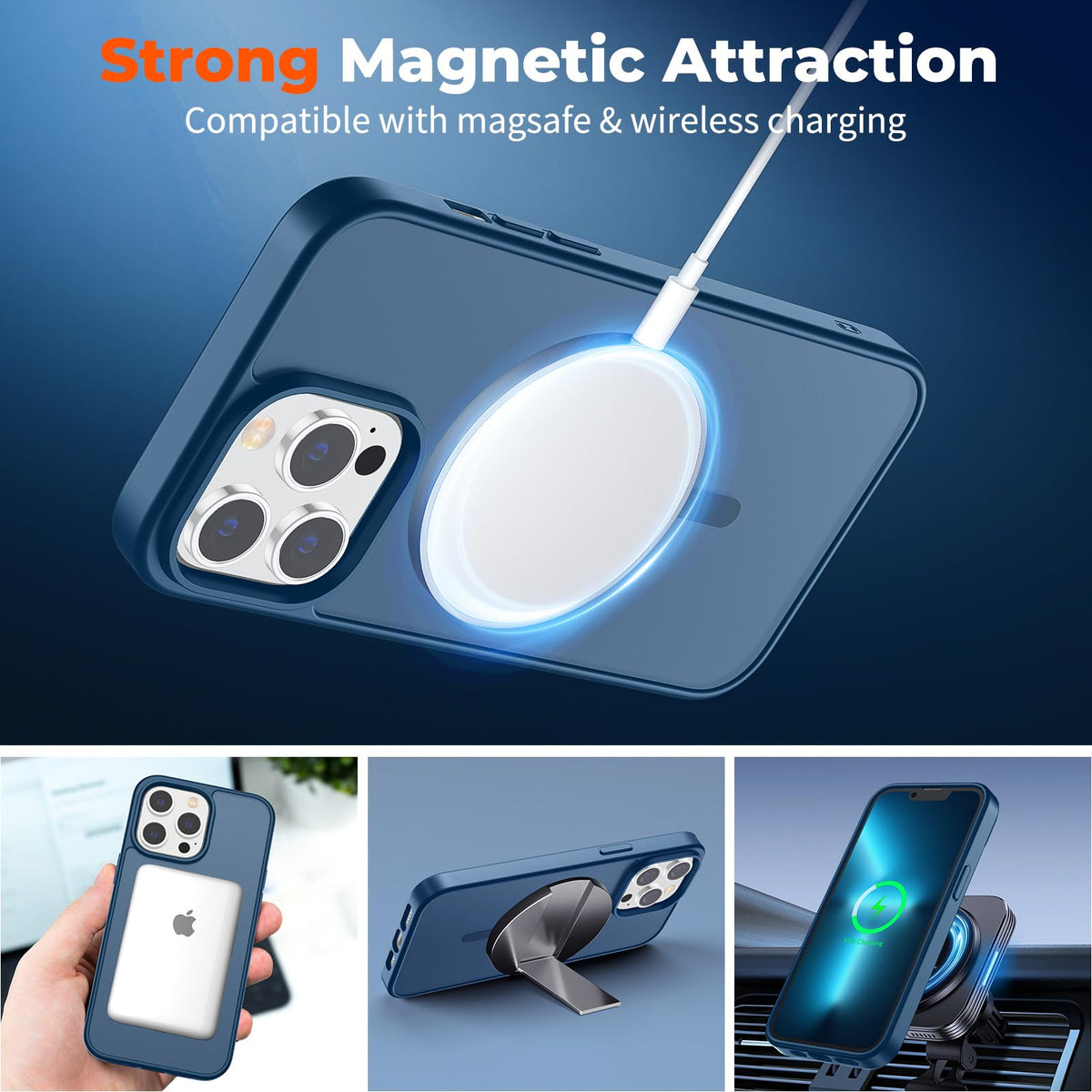 Magnetic iPhone 13 Pro Max Case Dark Blue I96864