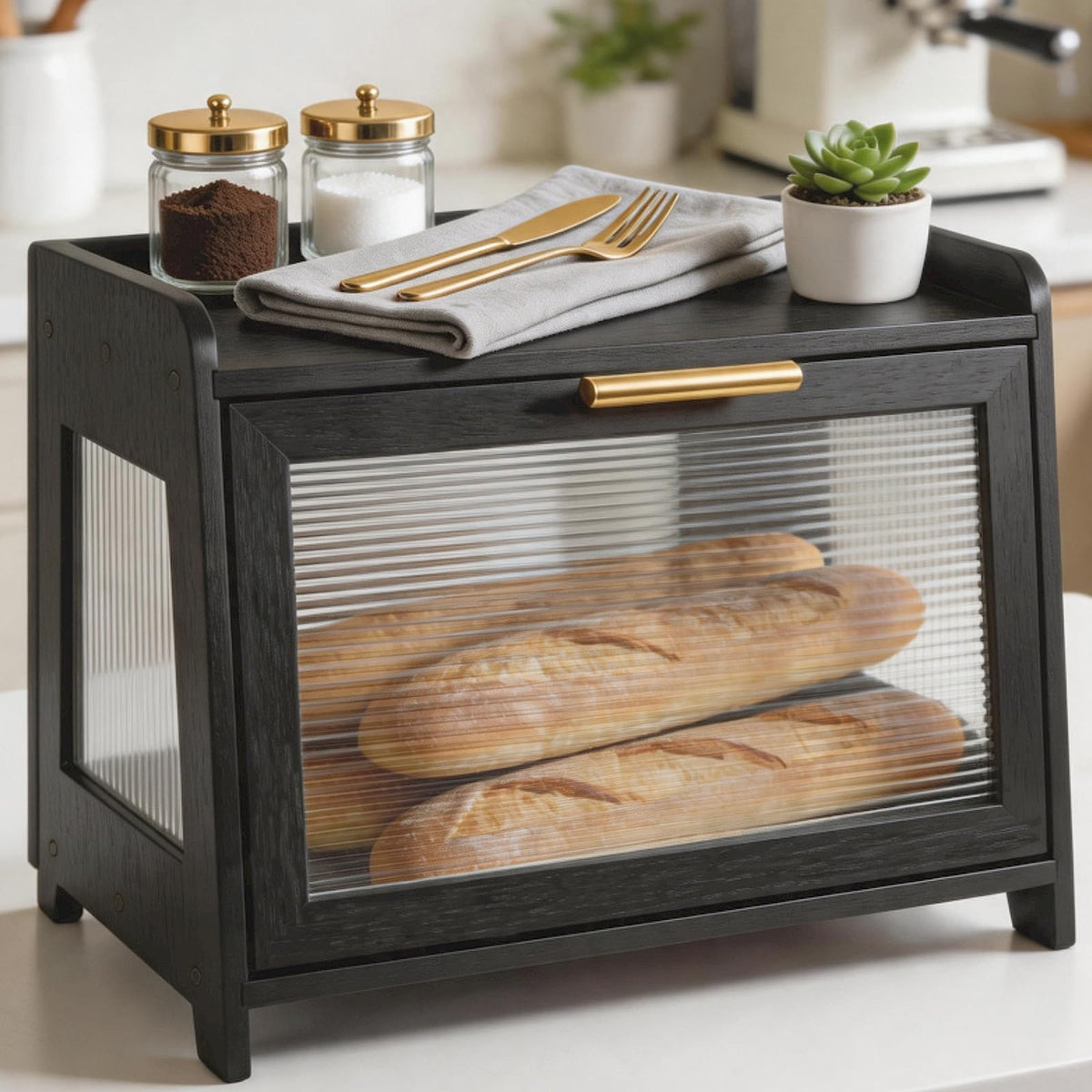 Wooden Bread Box E2176