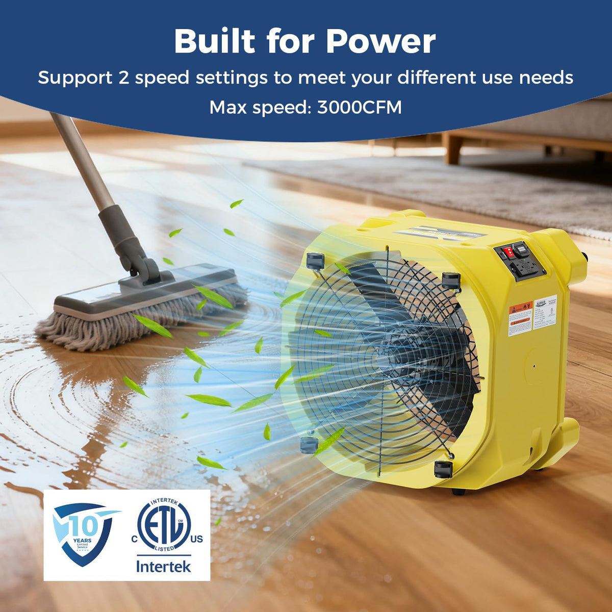 Industrial Air Mover 3000CFM Heavy Duty Fan E84333
