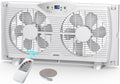 Twin Window Fan with 9-Inch Blades, 3 Speeds, Thermostat Control A769610
