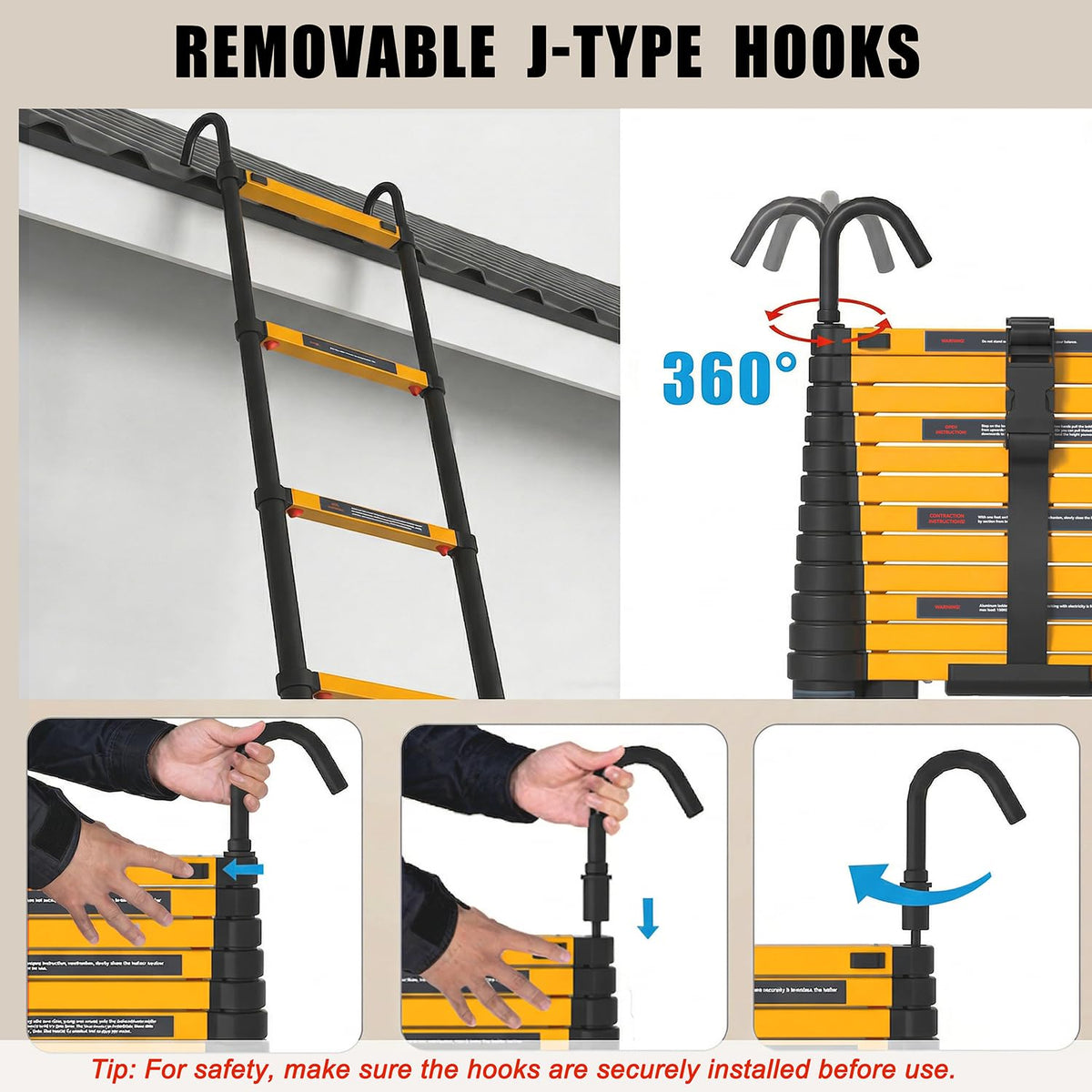 10.5FT Aluminum Telescoping Ladder N2822