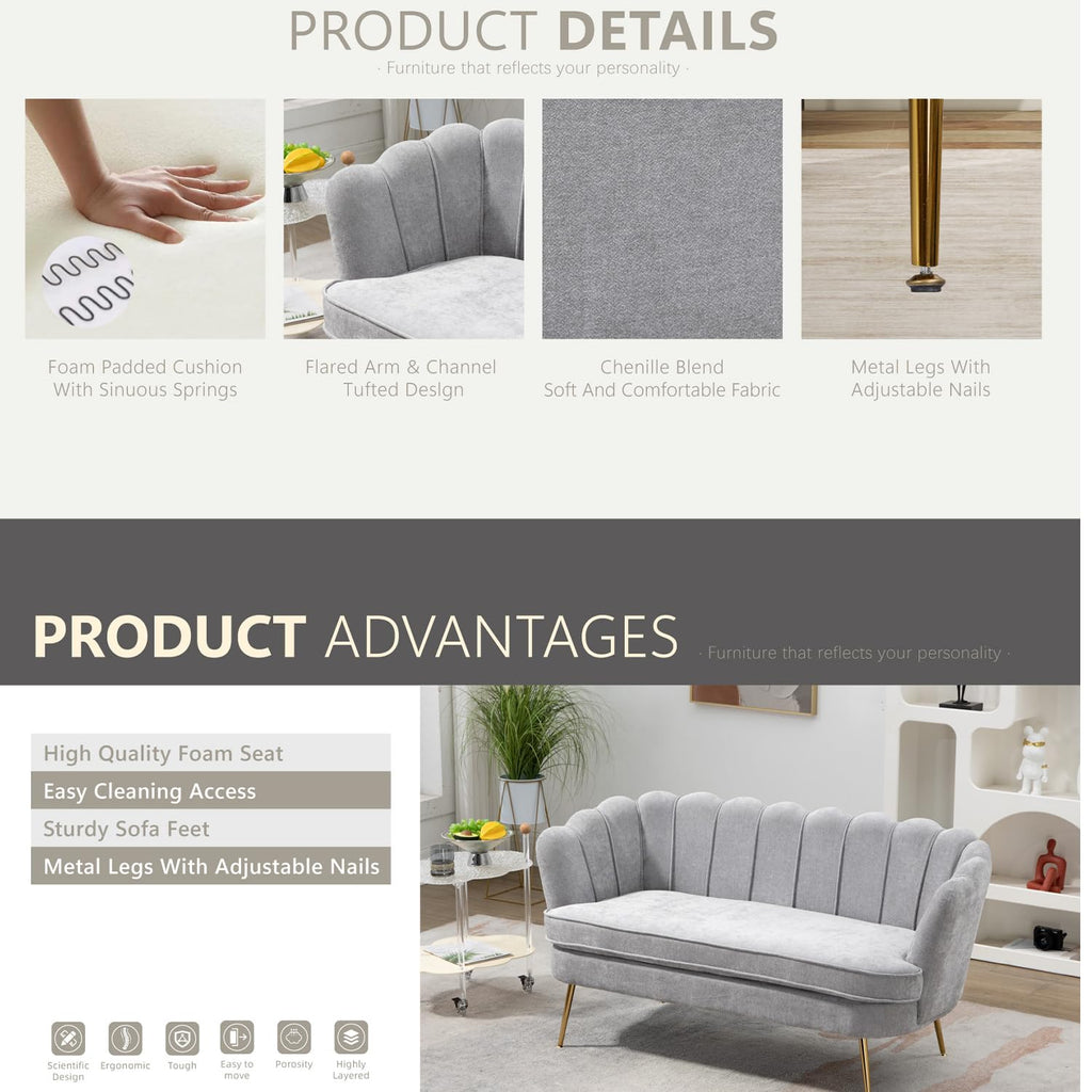 Light Gray Small Loveseat Sofa K83438