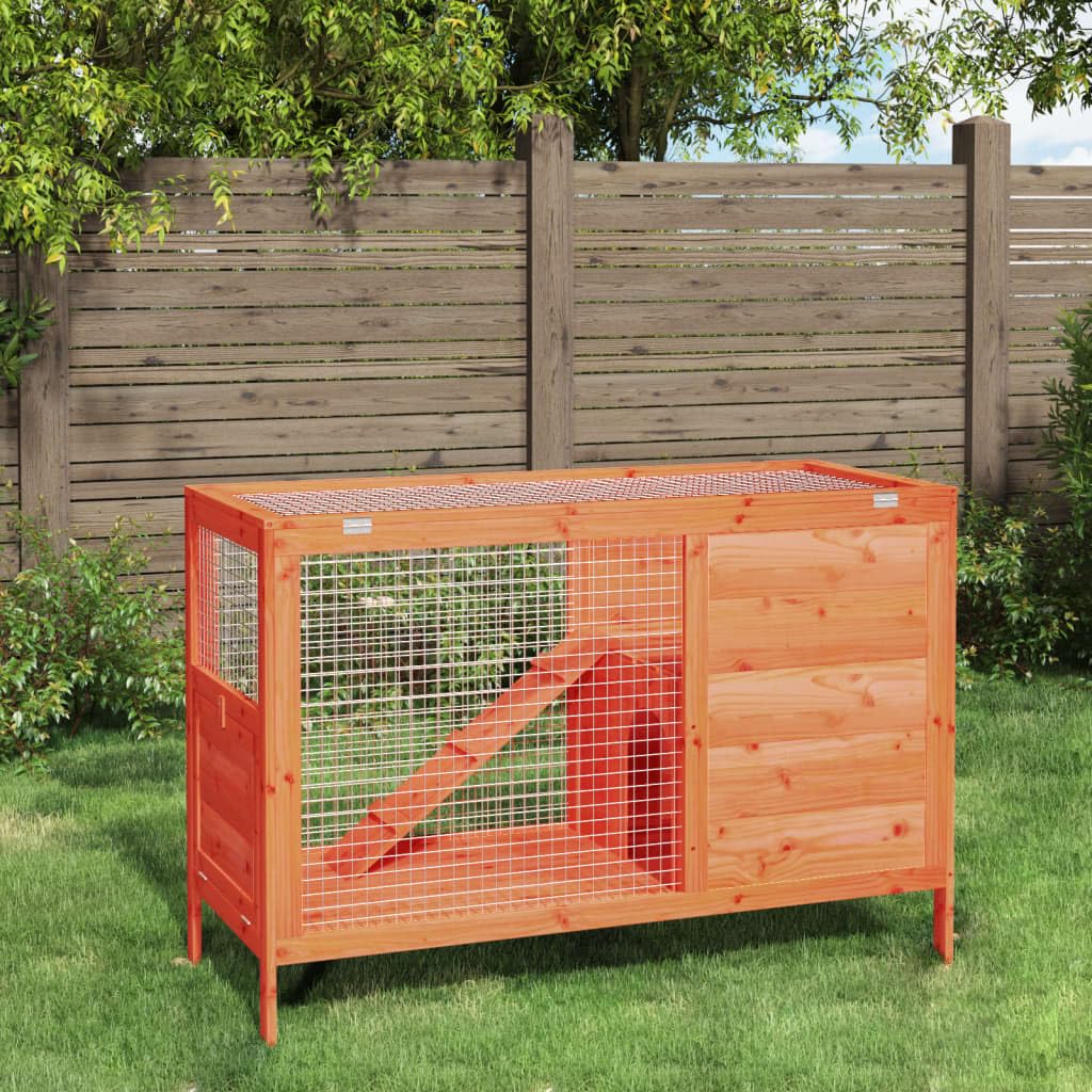 Wooden 2 Tier Small Animal Cage 40.6 Inch Brown O15174