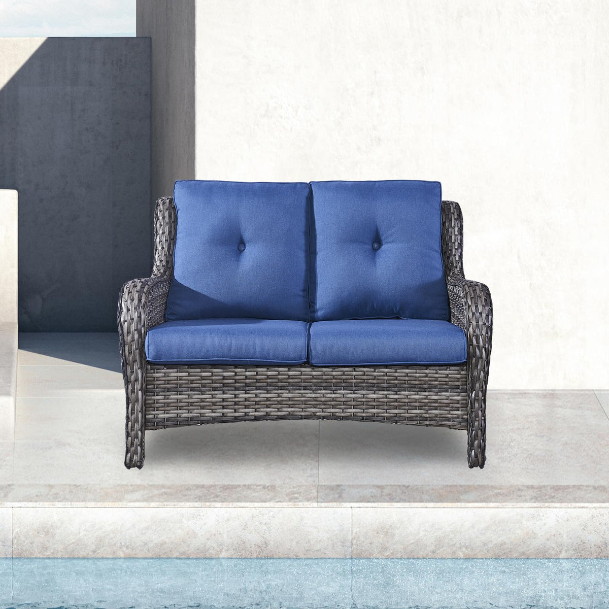 2-Seater Wicker Patio Sofa with Cushions M7821