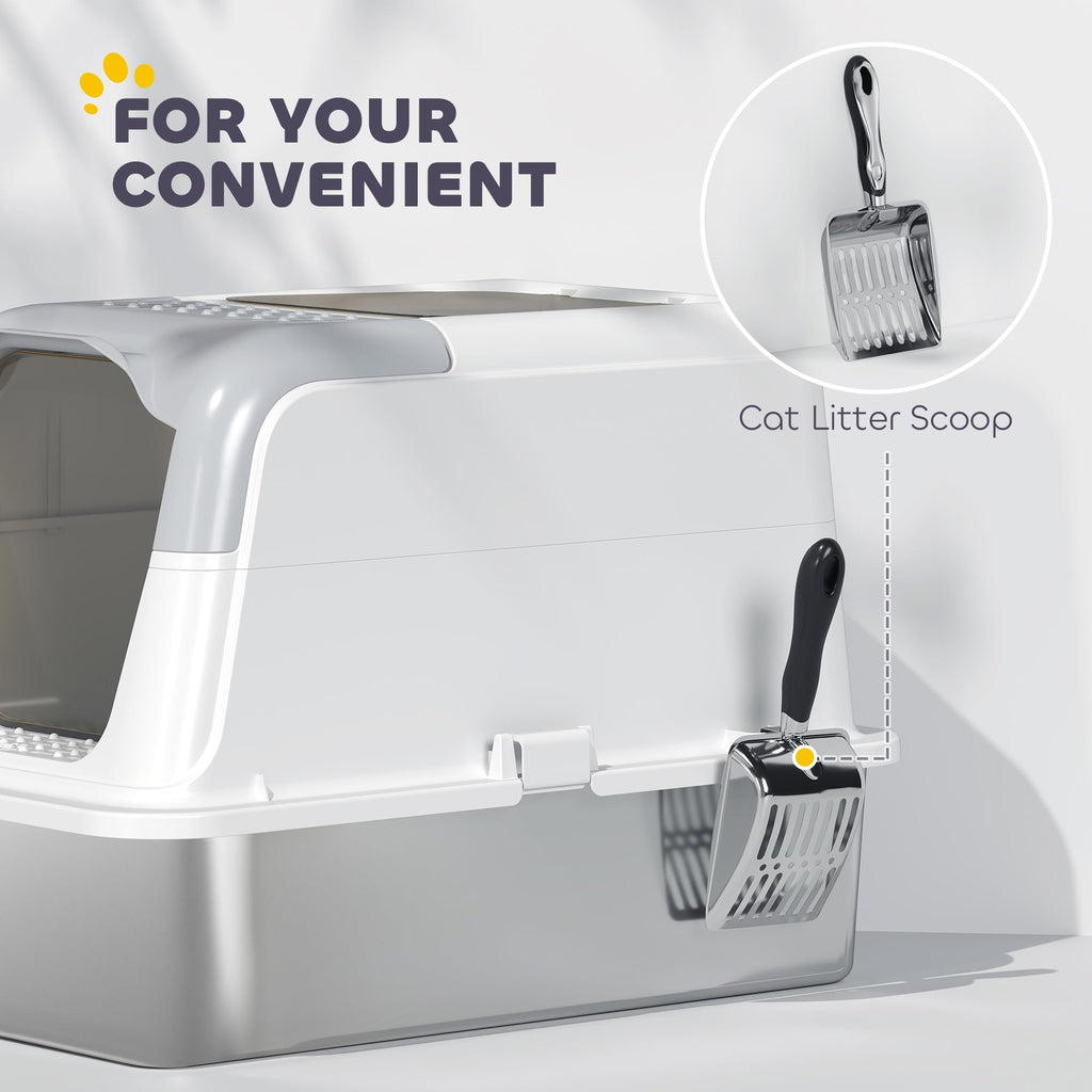 Extra Large Enclosed Stainless Steel Cat Litter Box Z55022