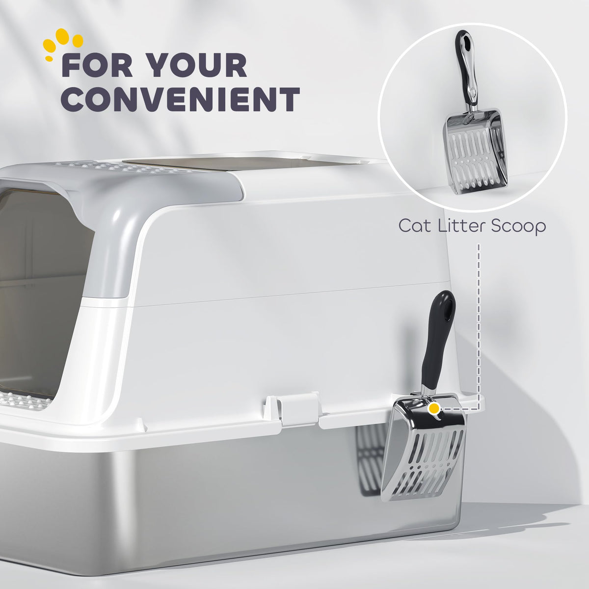 Extra Large Enclosed Stainless Steel Cat Litter Box Z55022