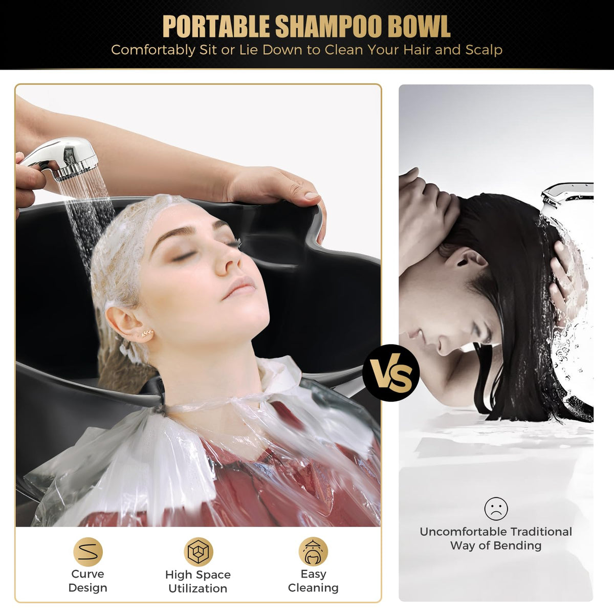 Portable Shampoo Sink with Rolling Base I566969