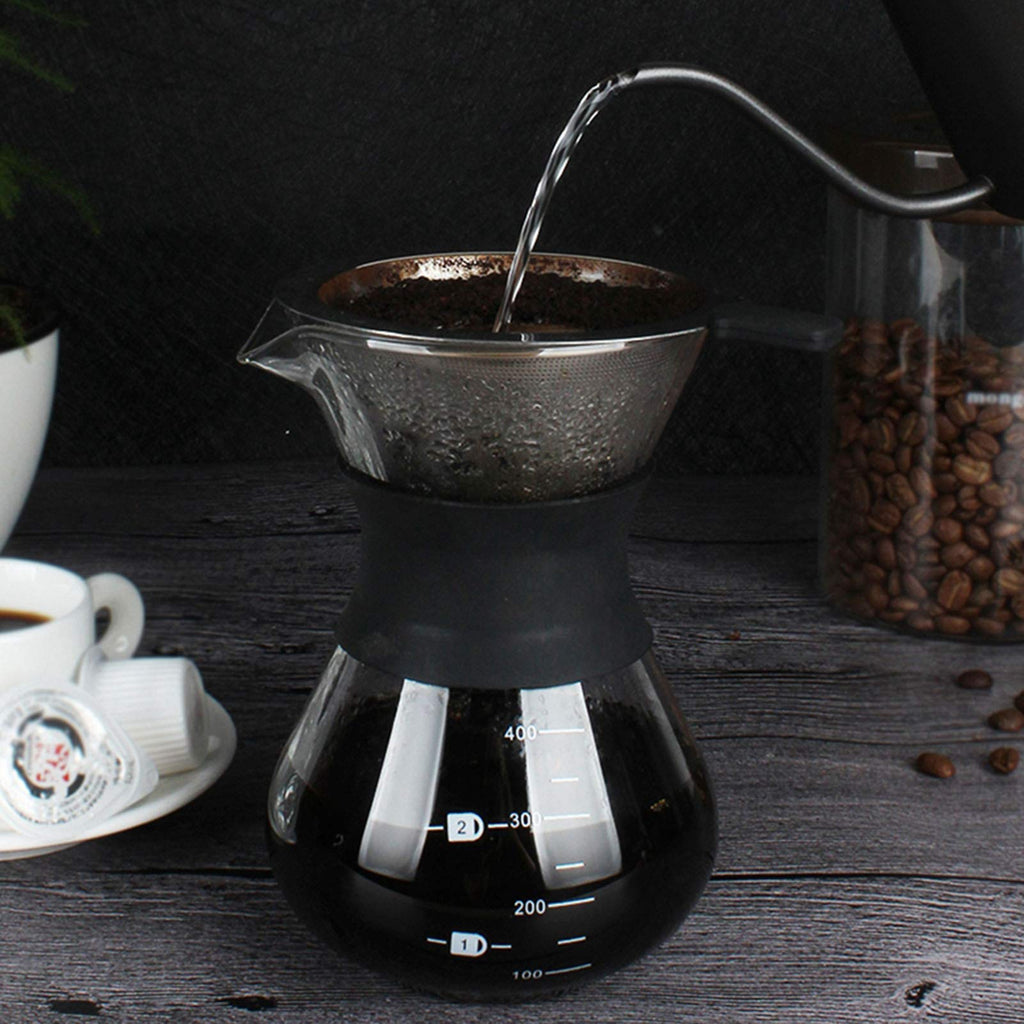 Pour Over Coffee Maker, Paperless Glass Dripper 400ML R114